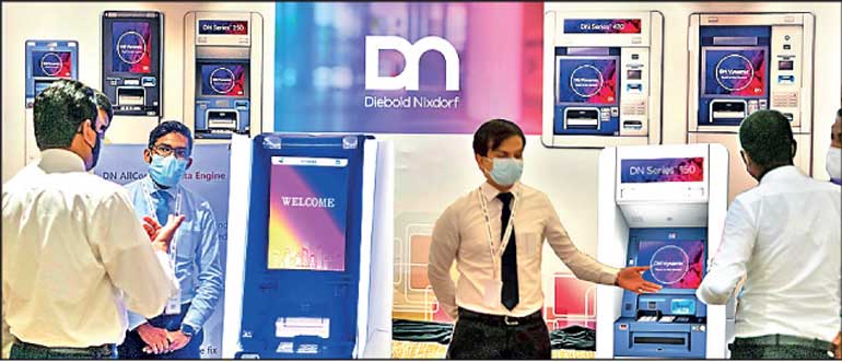 "Diebold Nixdorf CRM and ATM with digital interface for modern banking automation"